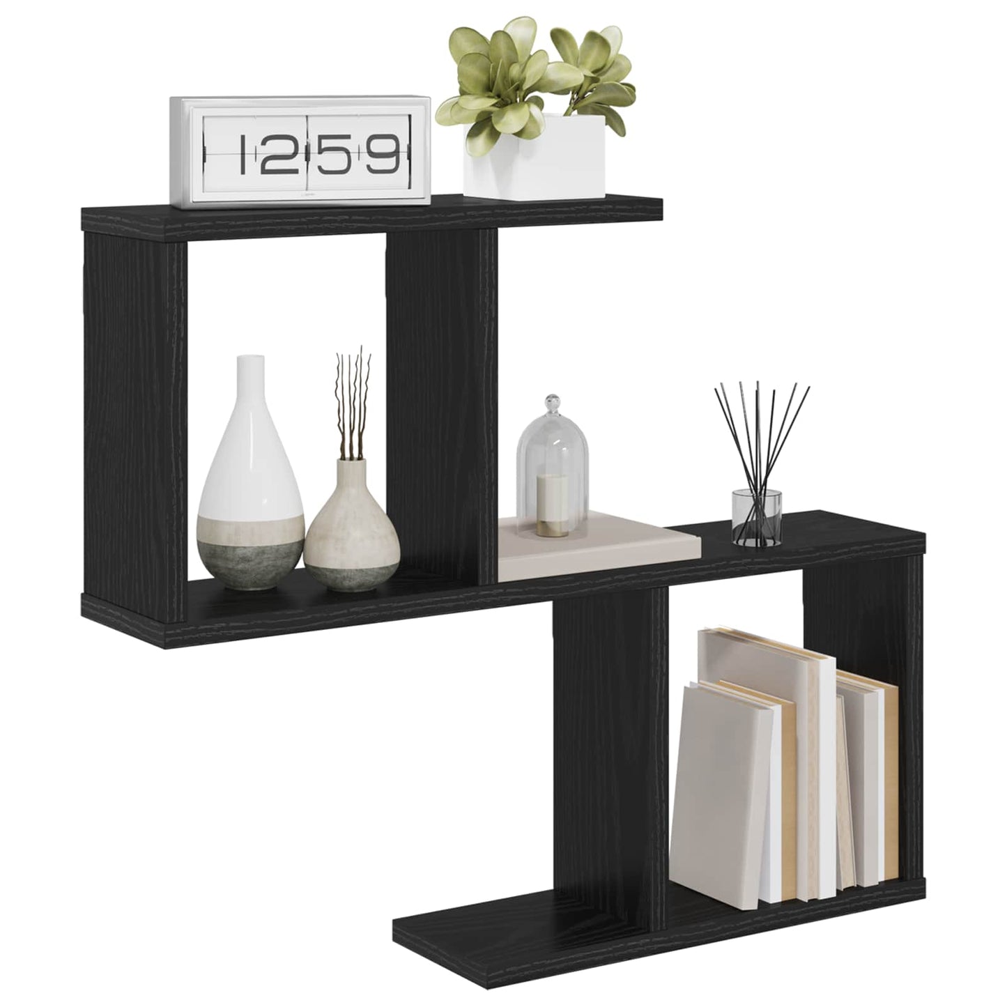 Vegghylle Svart eik 60 x 12 x 50,5 cm Konstruert tre