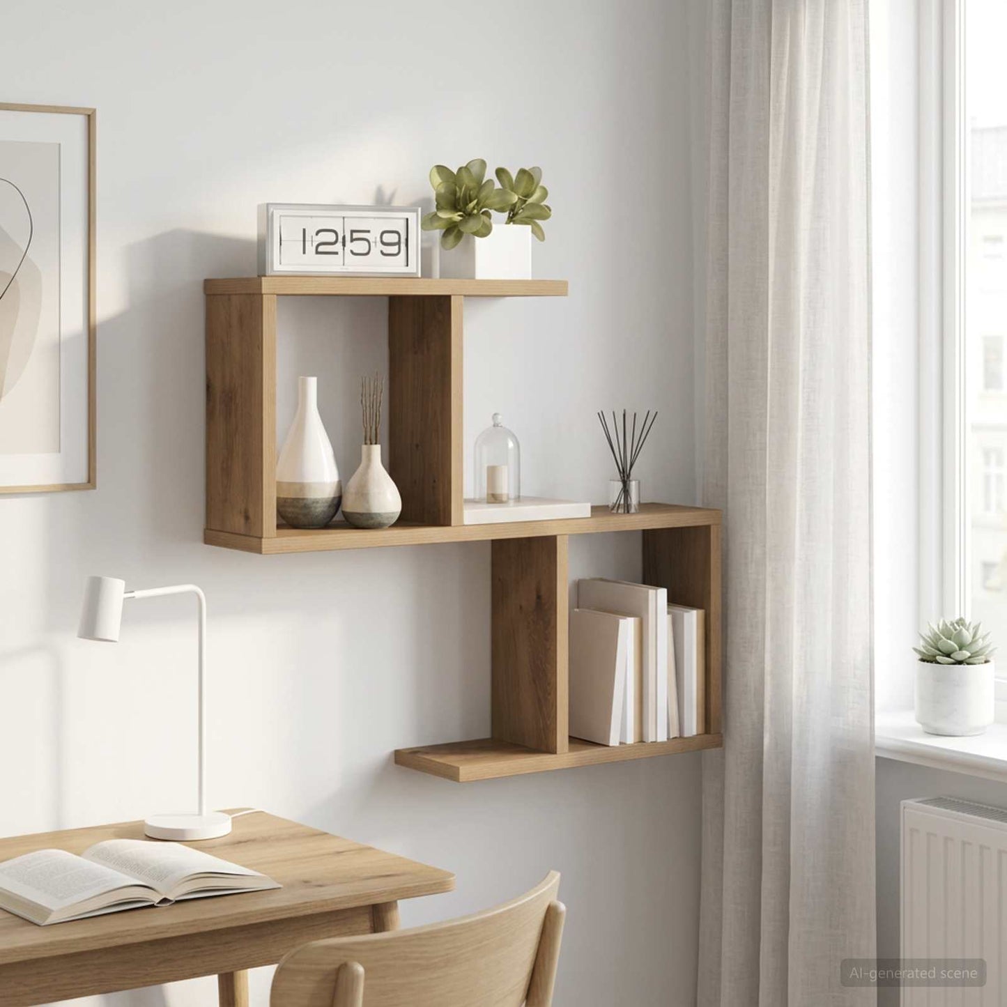 Vegghylle Artisan eik 60 x 12 x 50,5 cm Konstruert tre