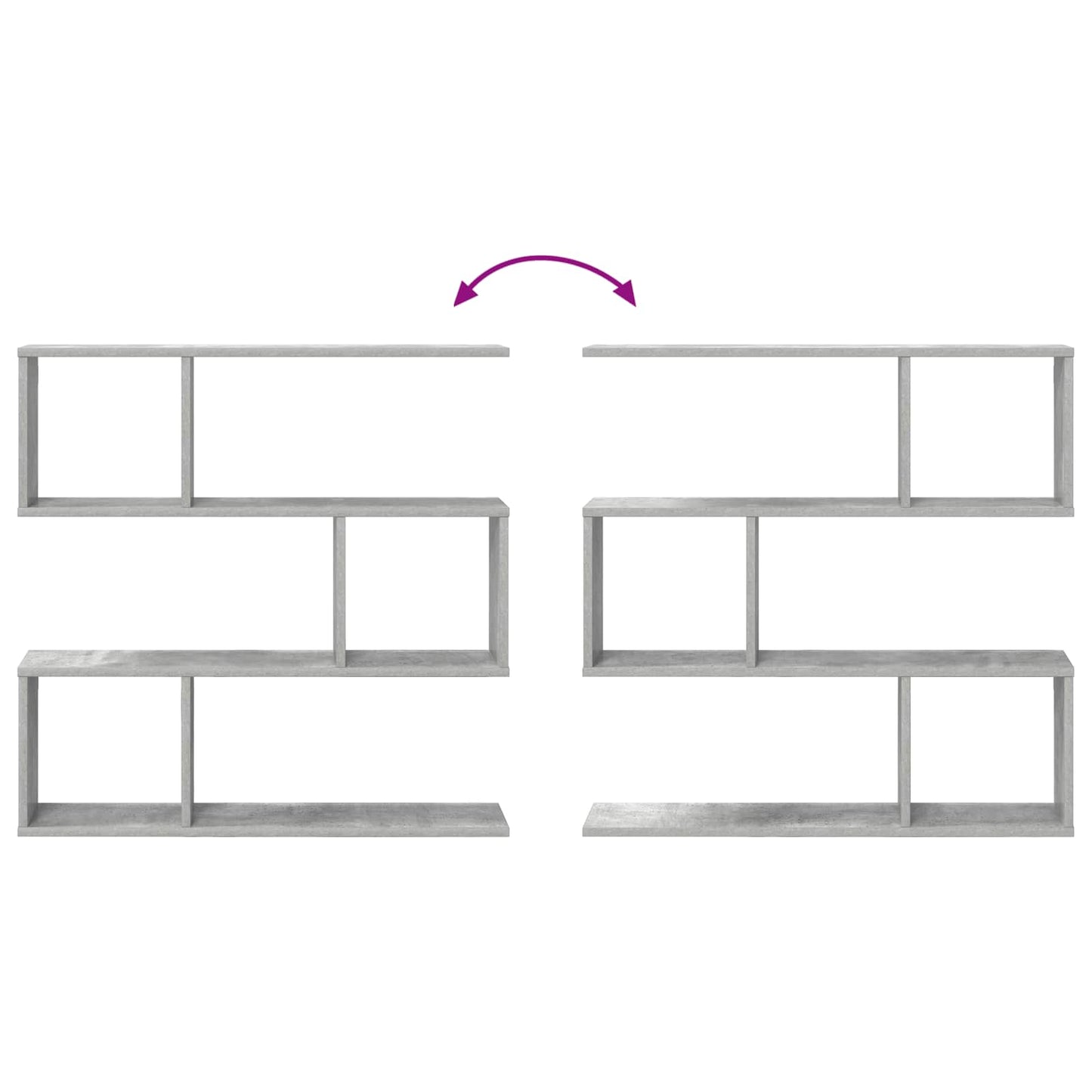 Vegghylle Betonggrå 80 x 12 x 79,5 cm Konstruert tre