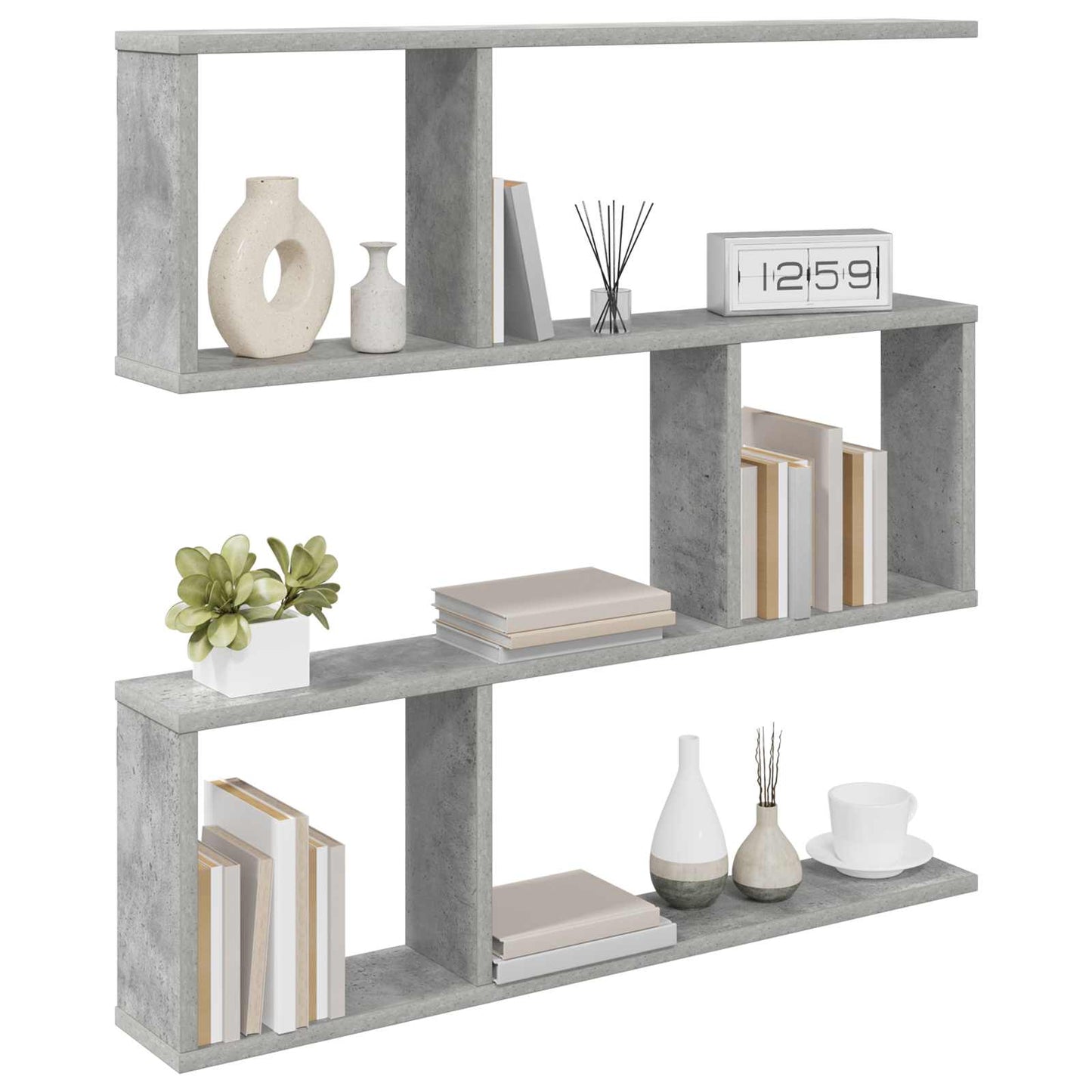 Vegghylle Betonggrå 80 x 12 x 79,5 cm Konstruert tre