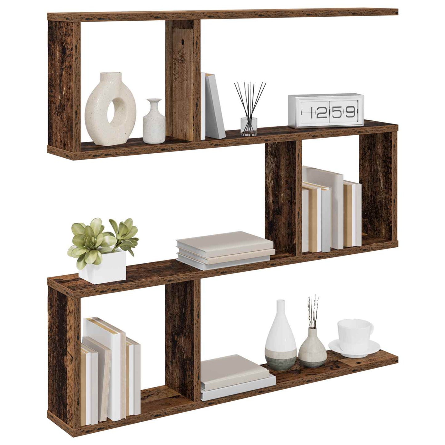 Vegghylle Gammelt tre 80 x 12 x 79,5 cm Konstruert tre
