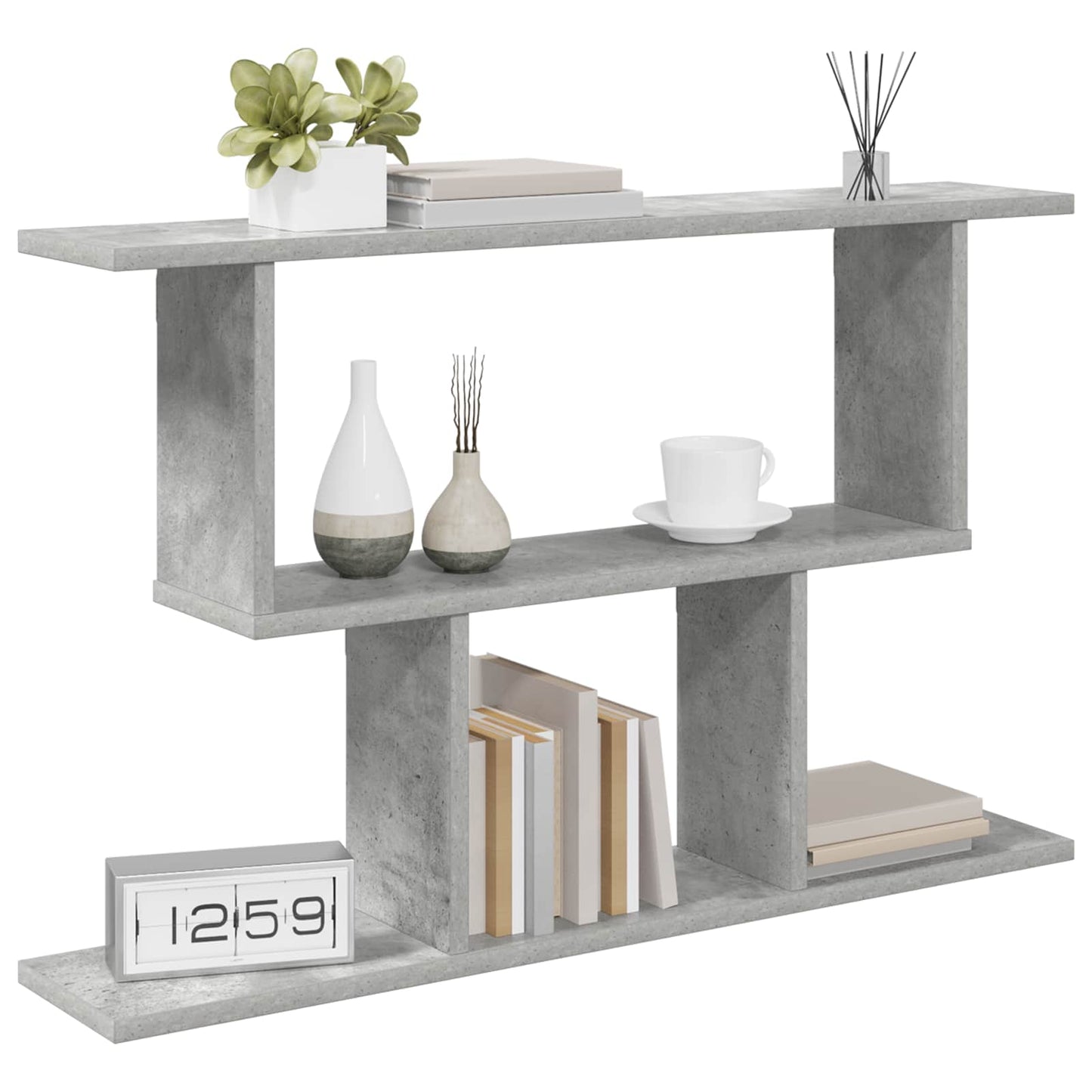 Vegghylle Betonggrå 80 x 15 x 50,5 cm Konstruert tre
