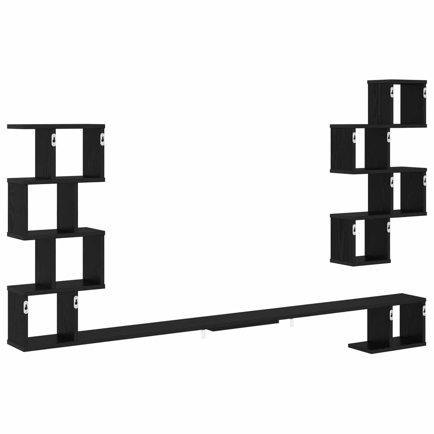 Vegghengt TV-hylle Svart eik 180 x 15 x 94 cm Konstruert tre