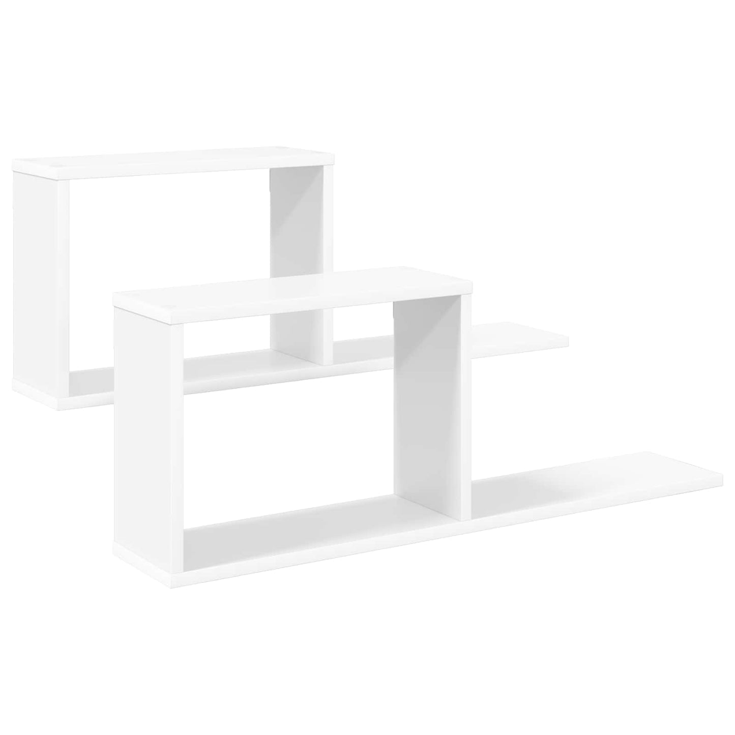 Flytende hyller 2 pcs Hvit 80 x 15 x 30 cm Konstruert tre