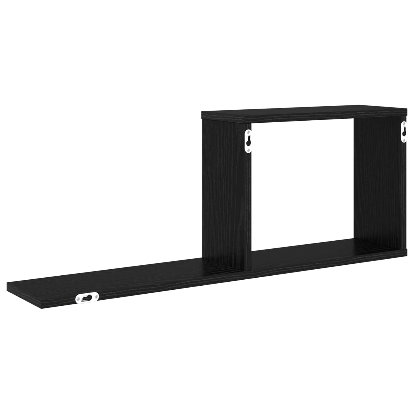 Flytende hyller Svart eik 80 x 15 x 30 cm Konstruert tre