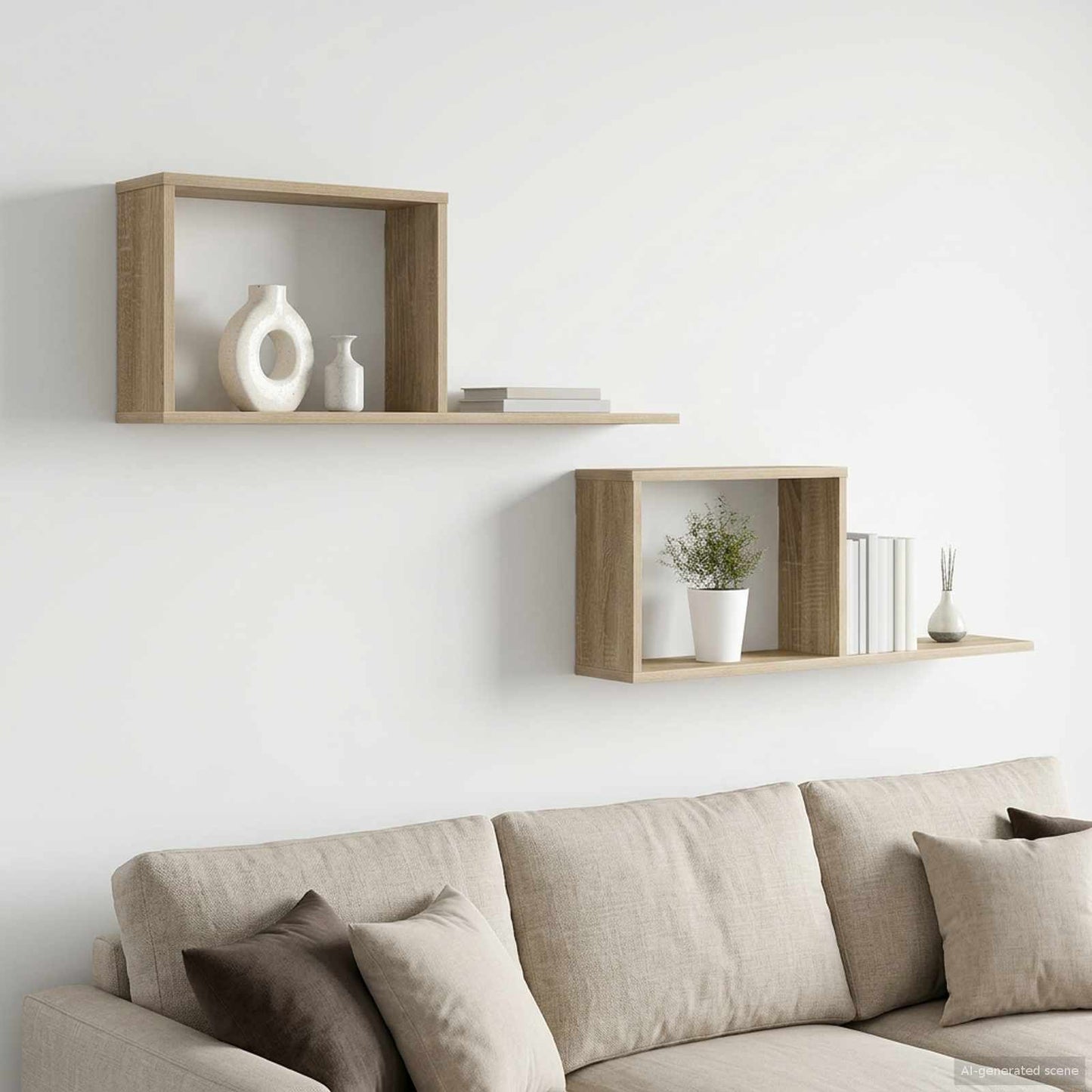Flytende hyller 2 pcs Sonoma eik 80 x 15 x 30 cm Konstruert tre