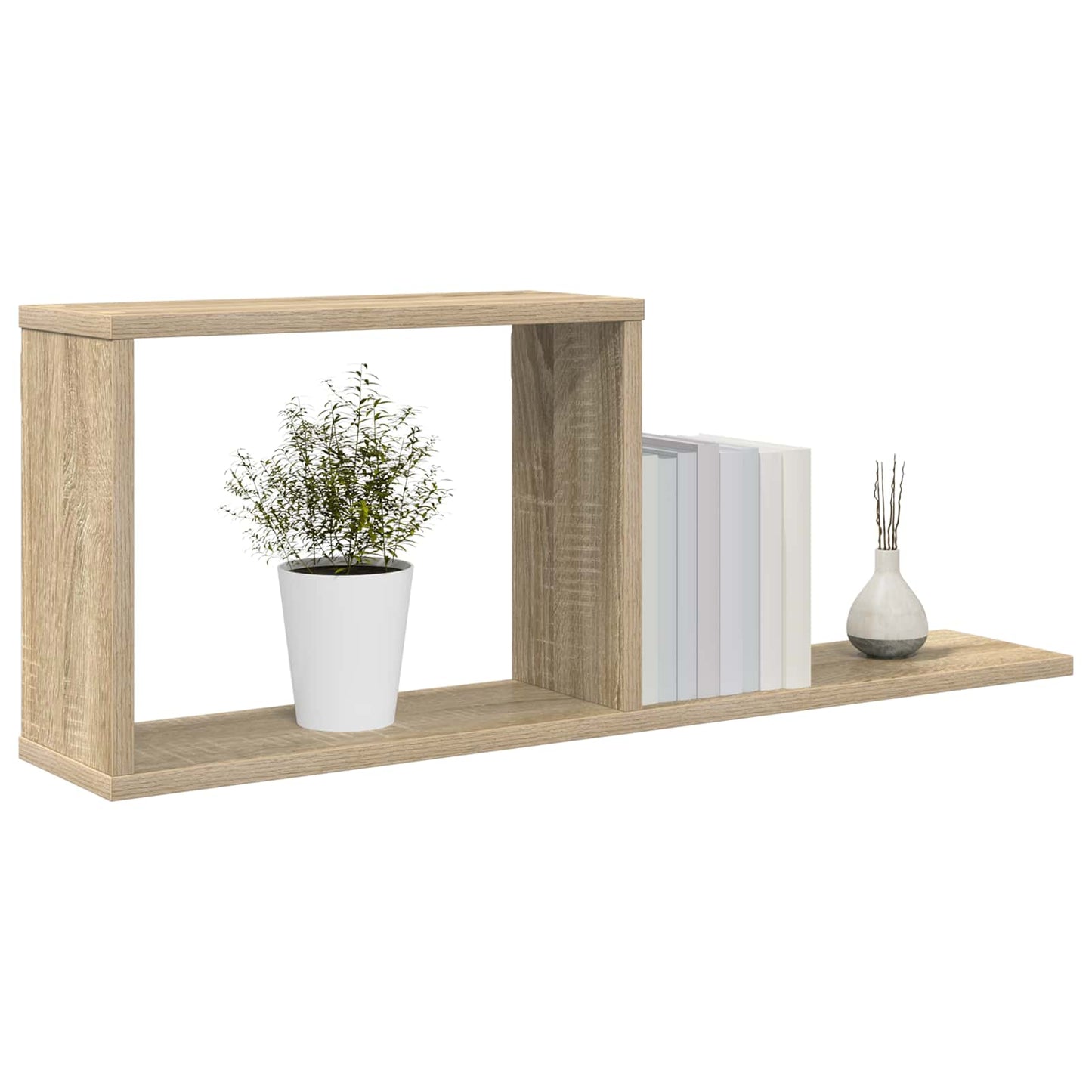Flytende hyller 2 pcs Sonoma eik 80 x 15 x 30 cm Konstruert tre