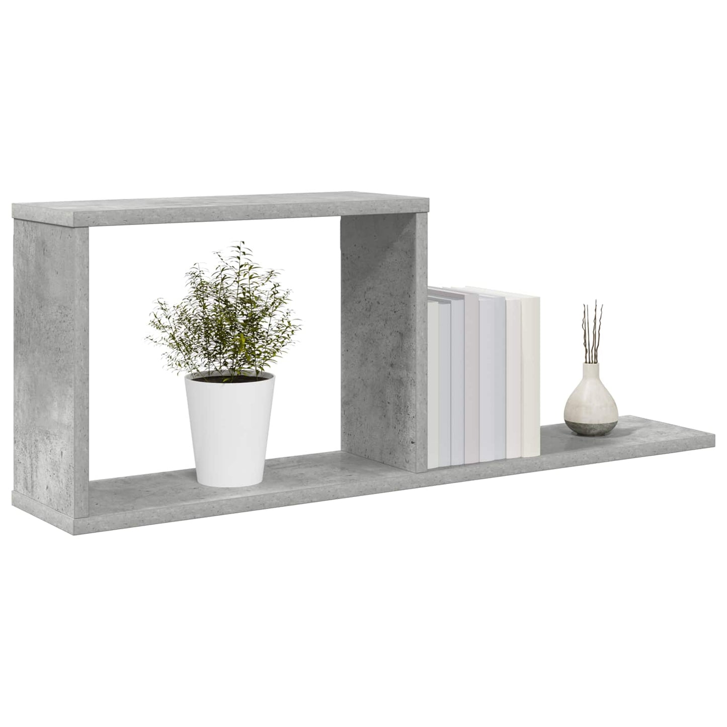 Flytende hyller Betonggrå 80 x 15 x 30 cm Konstruert tre
