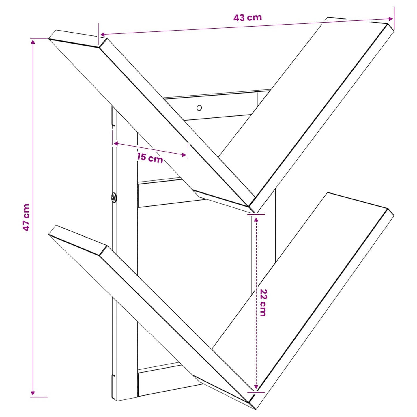 Vegghengt Flytende Hylle Grå Sonoma 43 x 15 x 47 cm