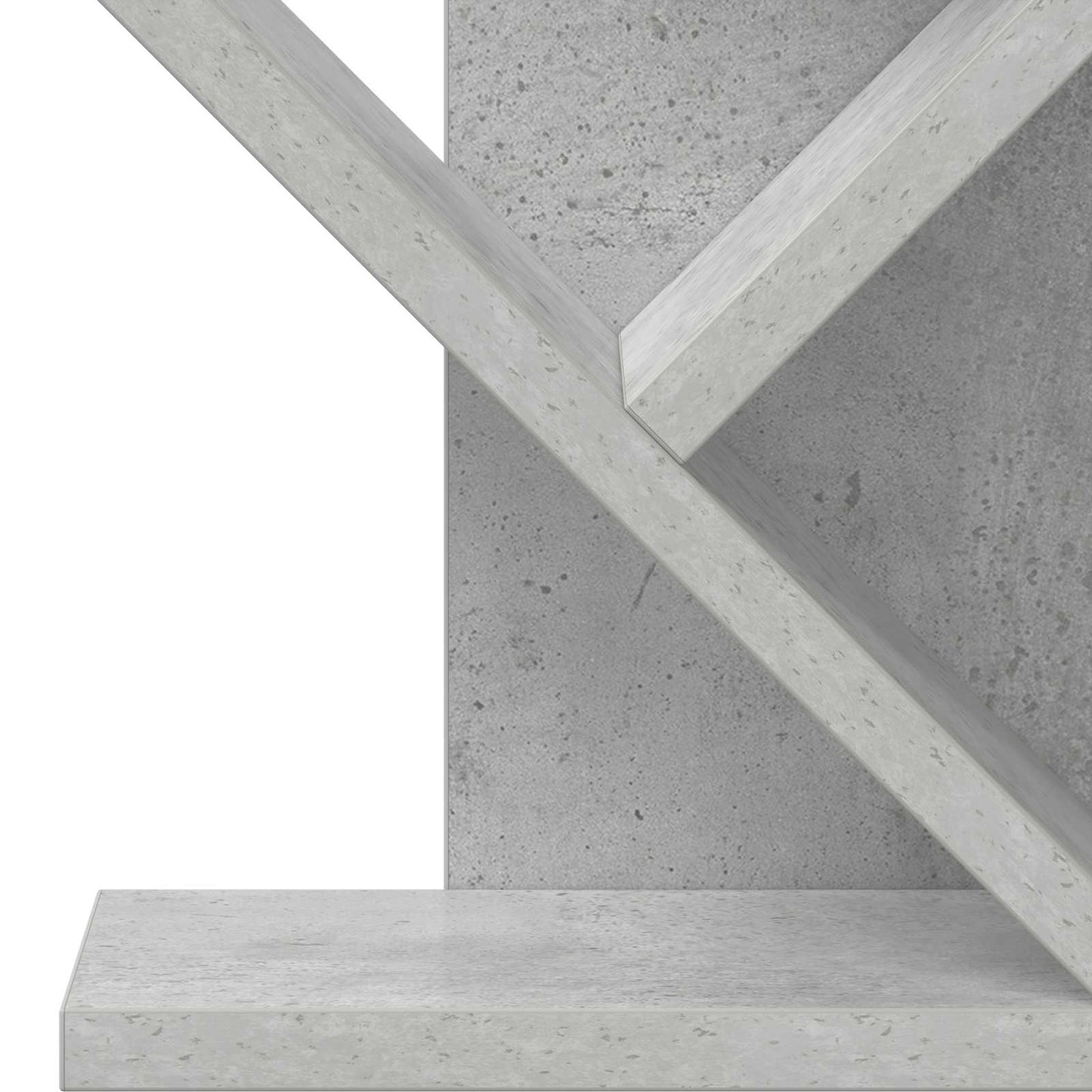 Tre Bokhylle 3-Hyller 30 x 18 x 40 cm Konstruert tre Betonggrå