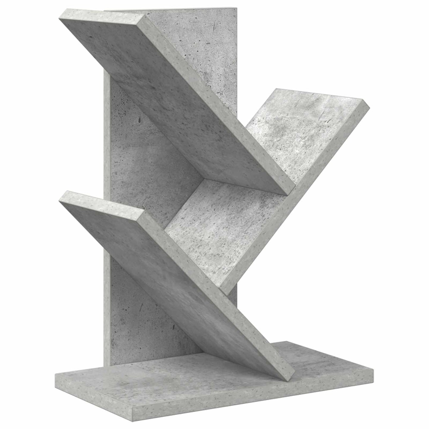 Tre Bokhylle 3-Hyller 30 x 18 x 40 cm Konstruert tre Betonggrå