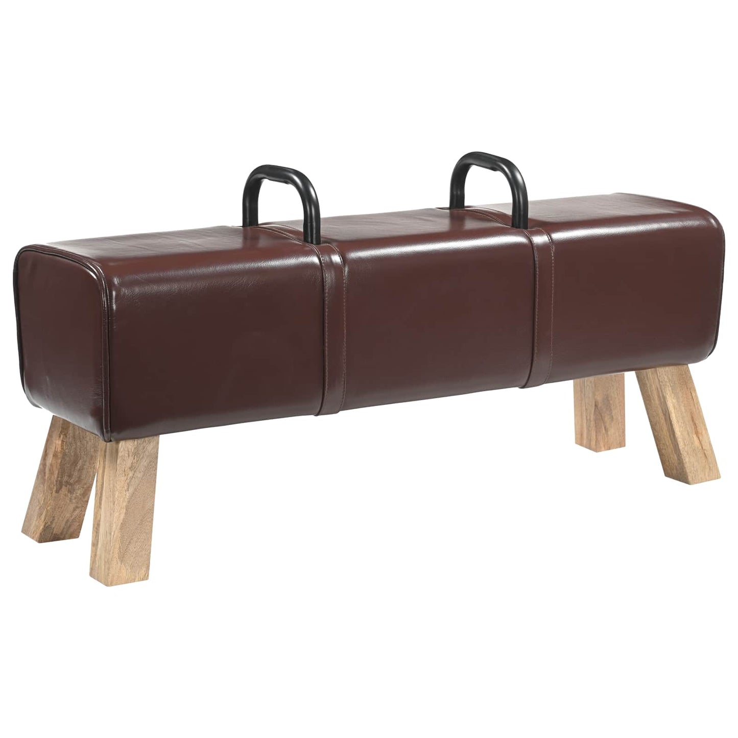 benk Mørk brun 110 x 30 x 45 cm Ekte Lær