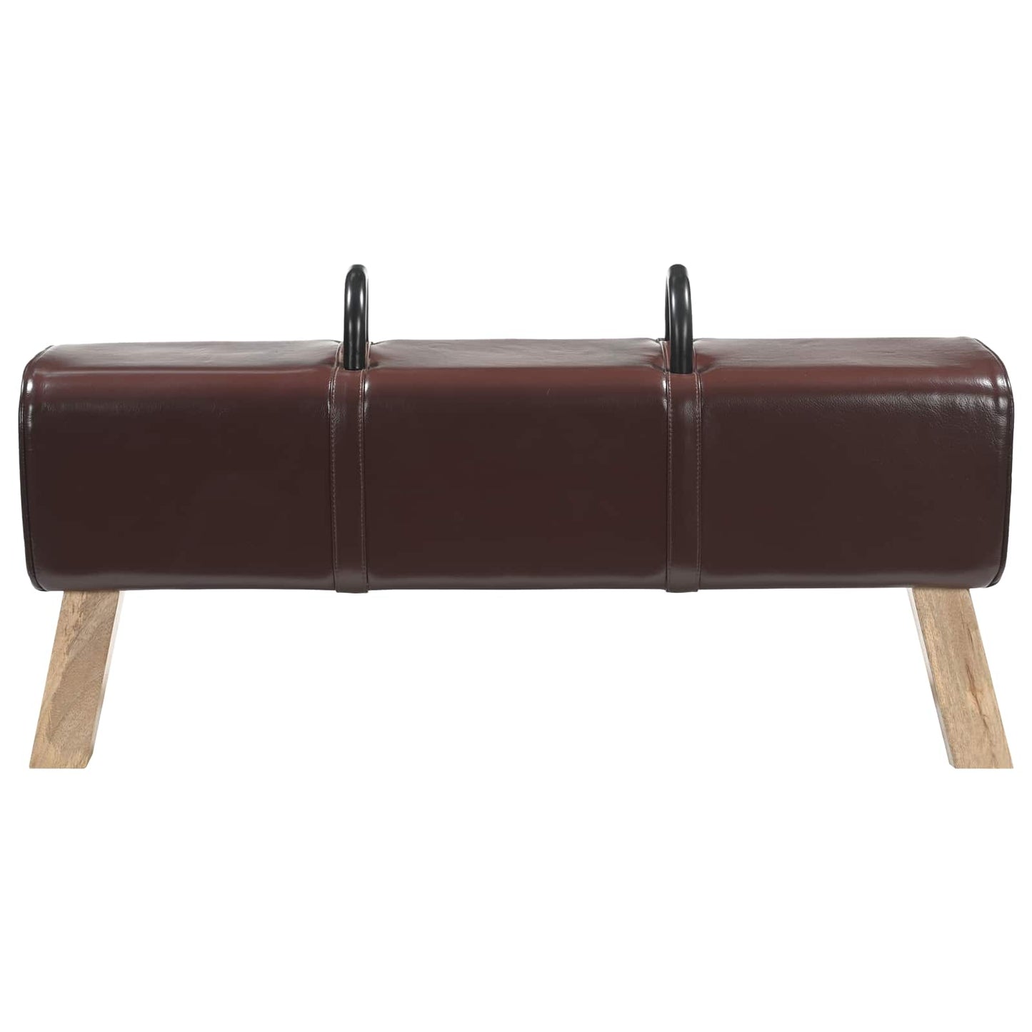 benk Mørk brun 110 x 30 x 45 cm Ekte Lær