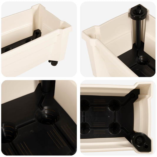 Calypso plante med hjul Hvit 79 x 35 x 33 cm PP
