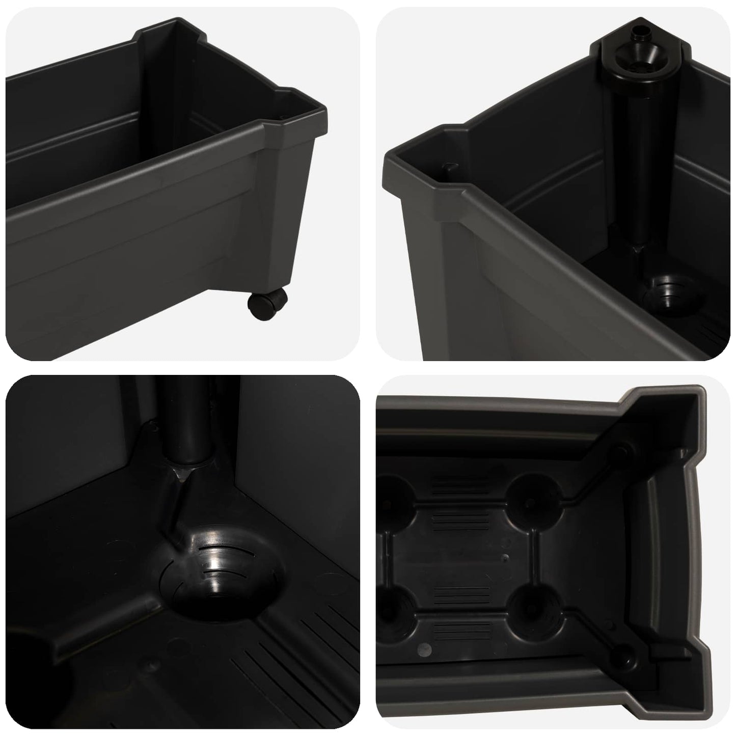 Calypso plante med hjul Antrasitt 79 x 35 x 33 cm PP