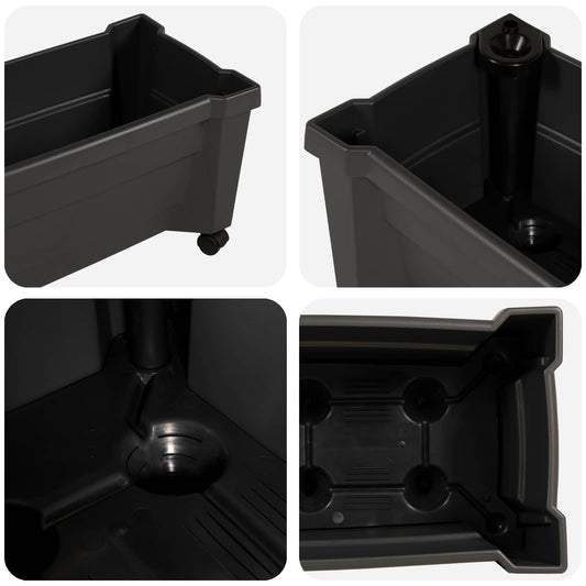 Calypso plante med hjul Antrasitt 79 x 35 x 33 cm PP