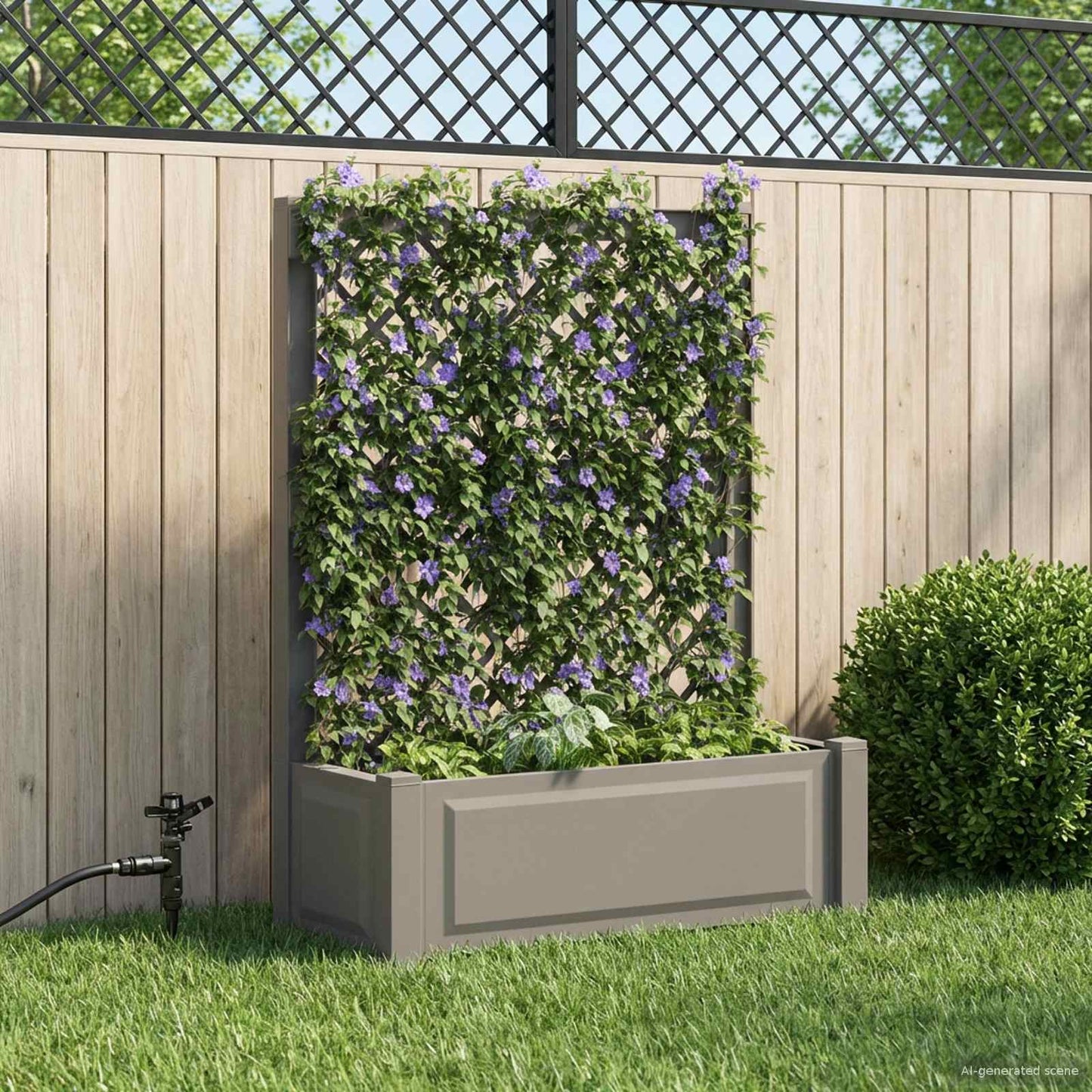 Stor plantekasse med espalier Grå 99,5 x 43 x 133,5 cm PP