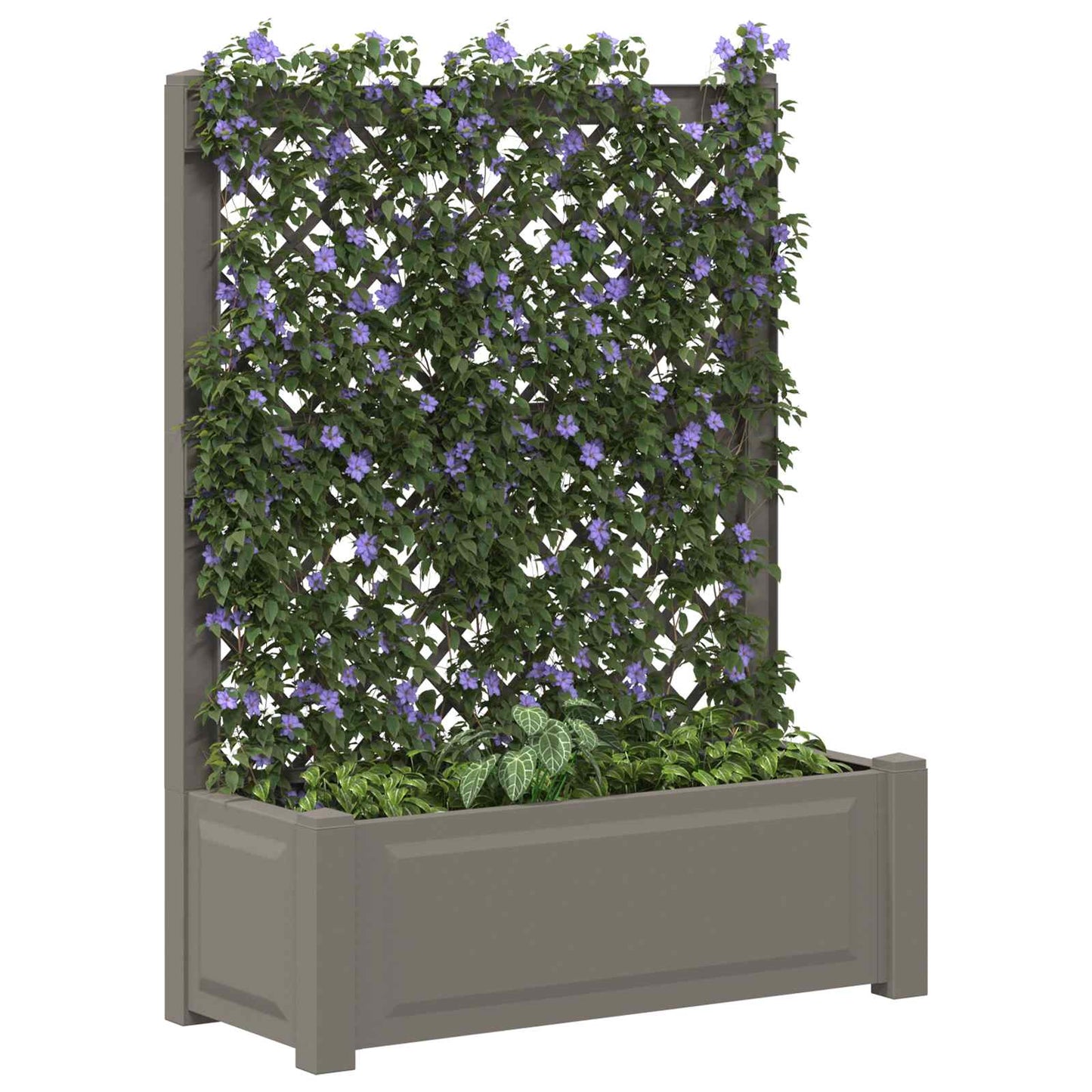 Stor plantekasse med espalier Grå 99,5 x 43 x 133,5 cm PP