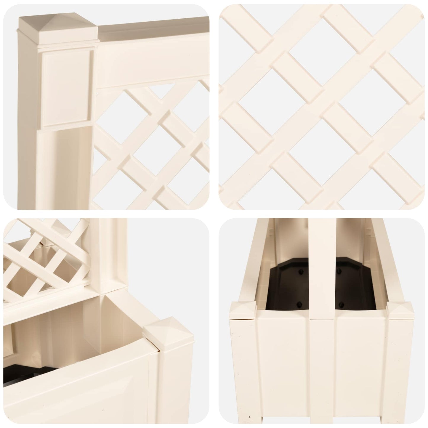 Stor plantekasse med espalier Hvit 99,5 x 43 x 133,5 PP