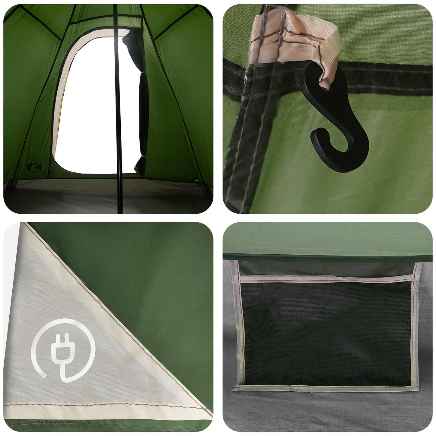 3 person Grønn 185T Polyester med PU Belegg