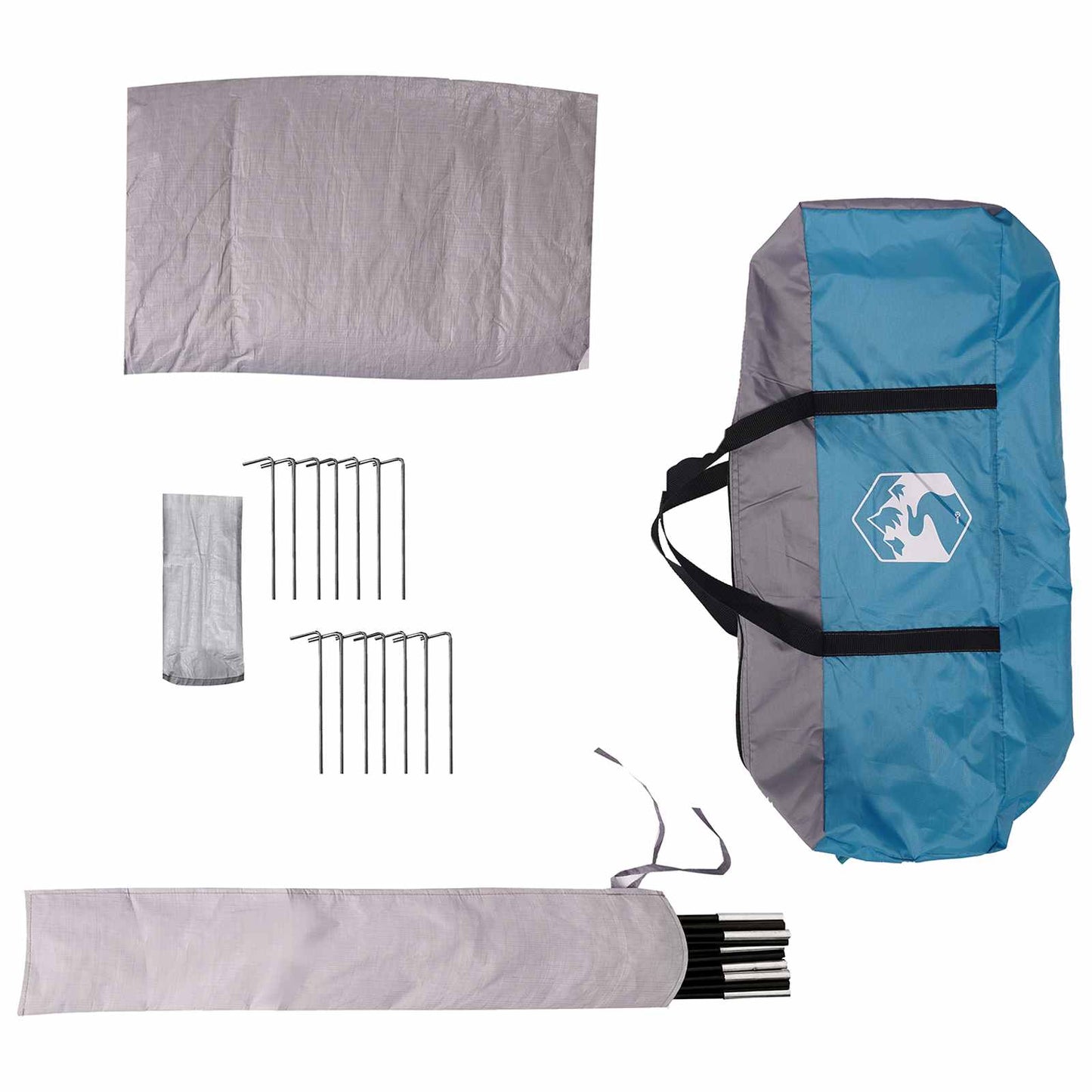 3 person Blå 185T Polyester med PU Belegg