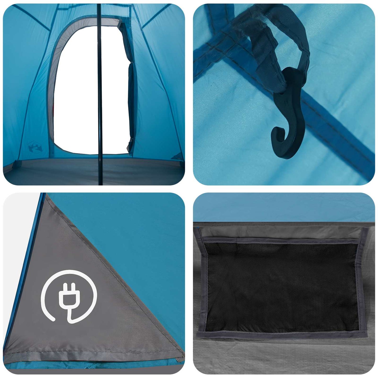 3 person Blå 185T Polyester med PU Belegg