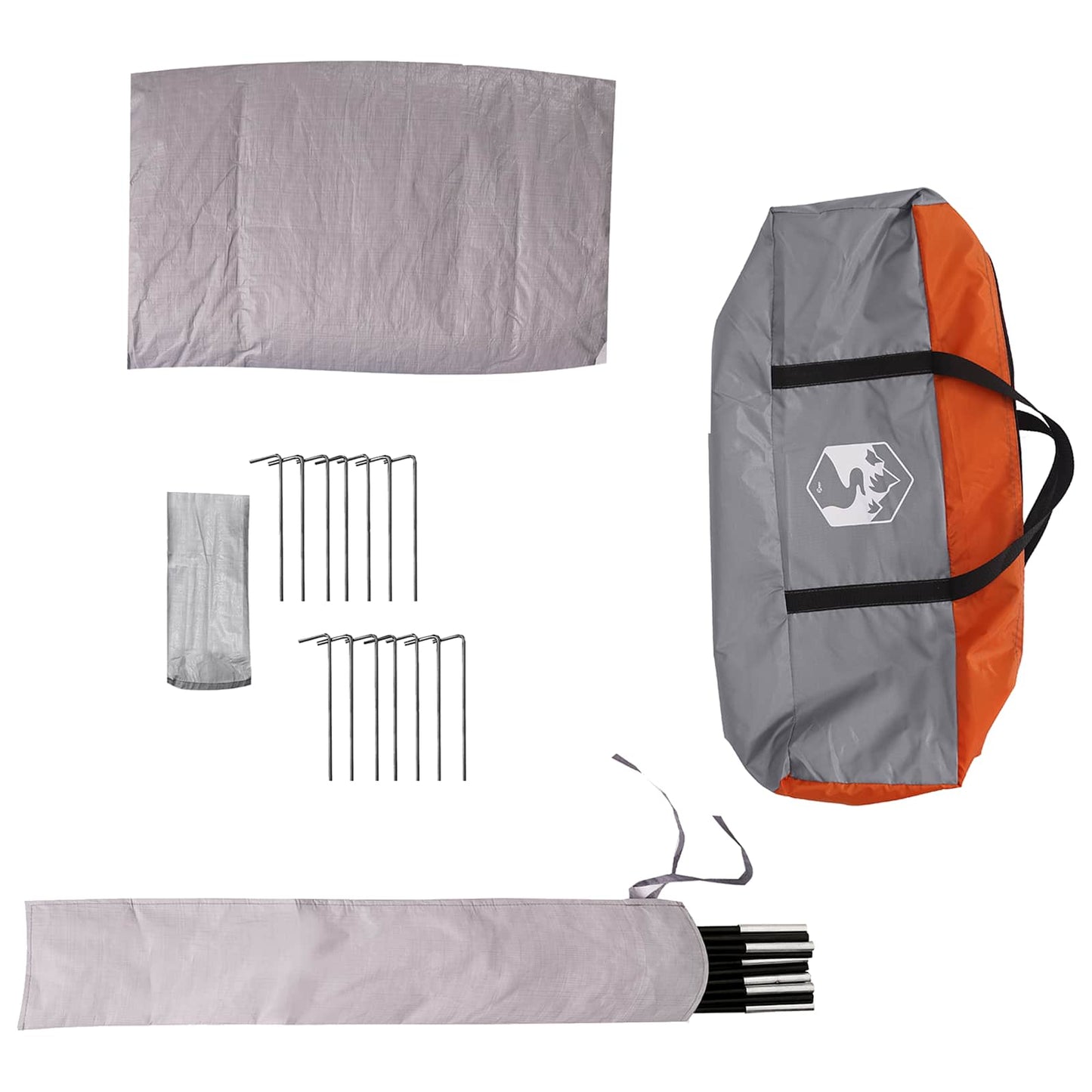 3 person Grå og Oransje 185T Polyester med PU Belegg