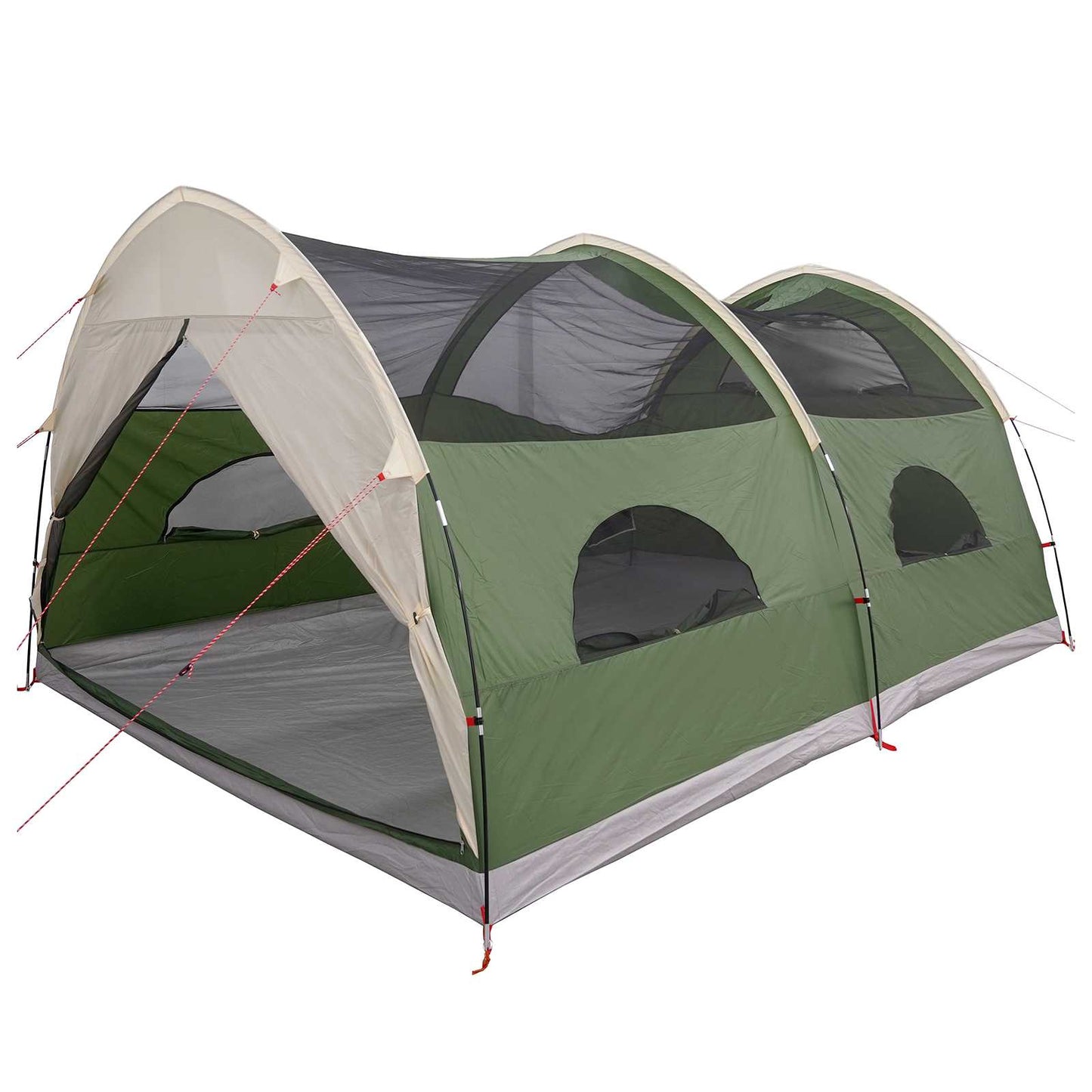 Tunnel Tent med Regntrekk Vannavvisende 10 person Grønn