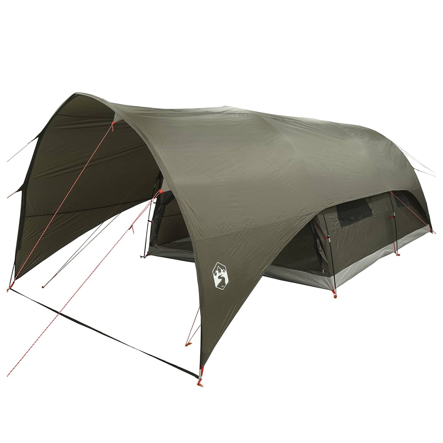 Tunnel Tent med Regntrekk Vannavvisende 10 person Army grønn