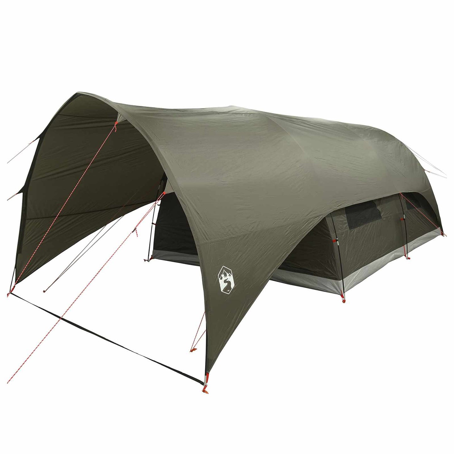 Tunnel Tent med Regntrekk Vannavvisende 10 person Army grønn