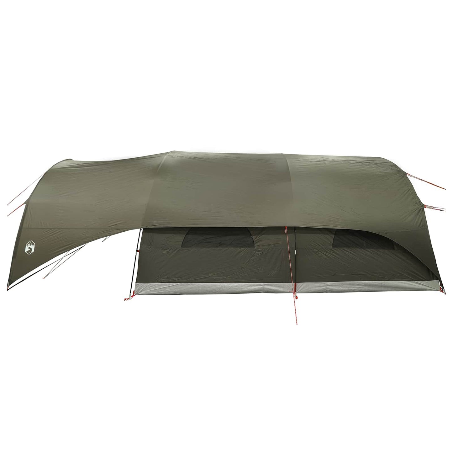 Tunnel Tent med Regntrekk Vannavvisende 10 person Army grønn