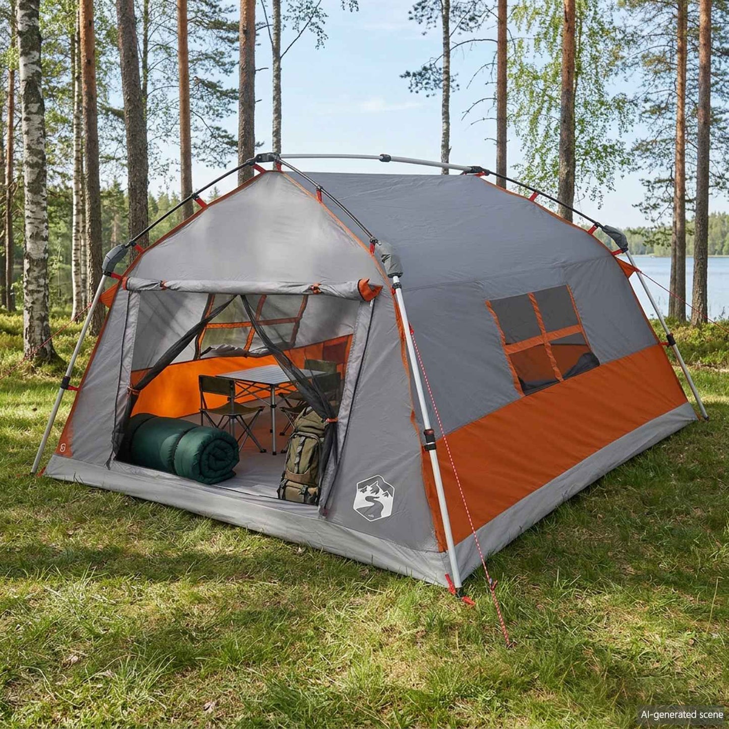 Sofaputestopper Vannavstøtende 4 person Grå og Oransje