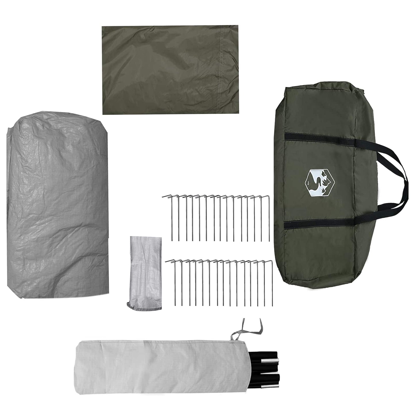 3 person 3-personers Army grønn 185T Polyester med PU Belegg