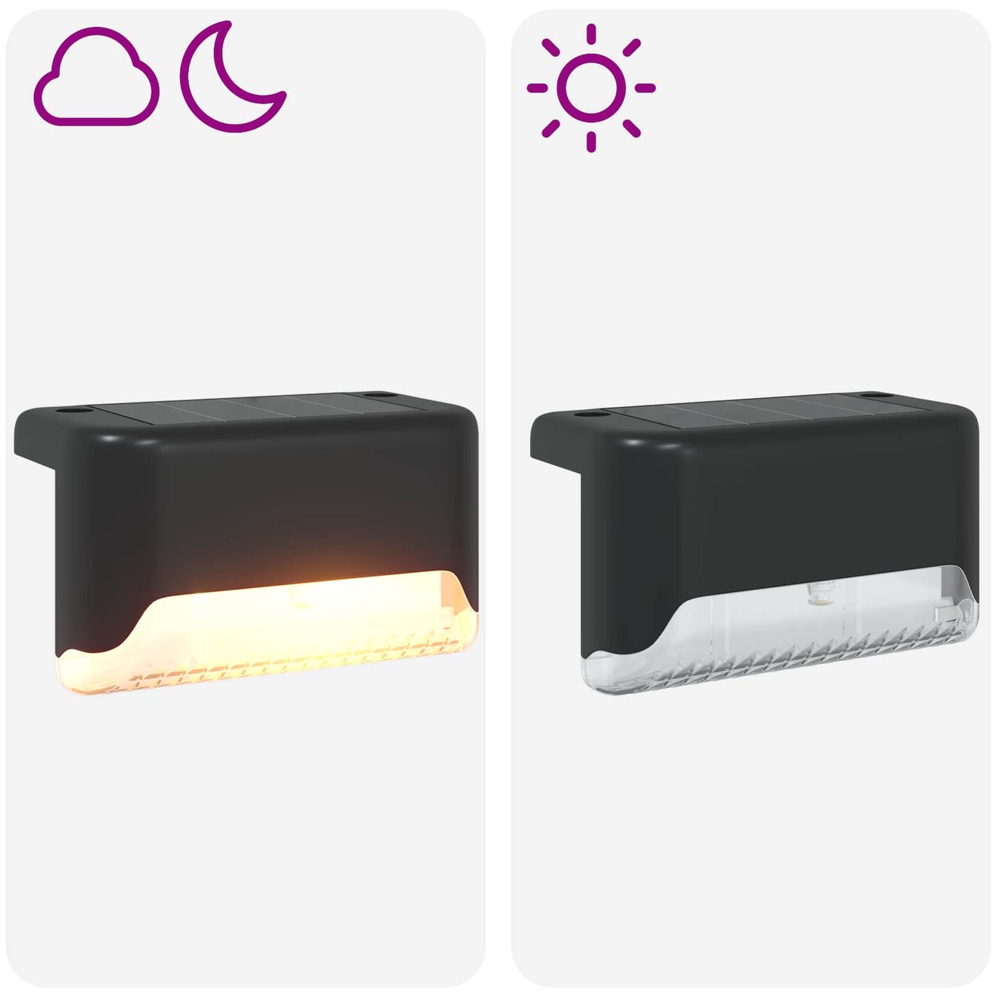 Utendørs sollys med bakkefeste 4 pcs Varmhvit 4,5 cm ABS og PS