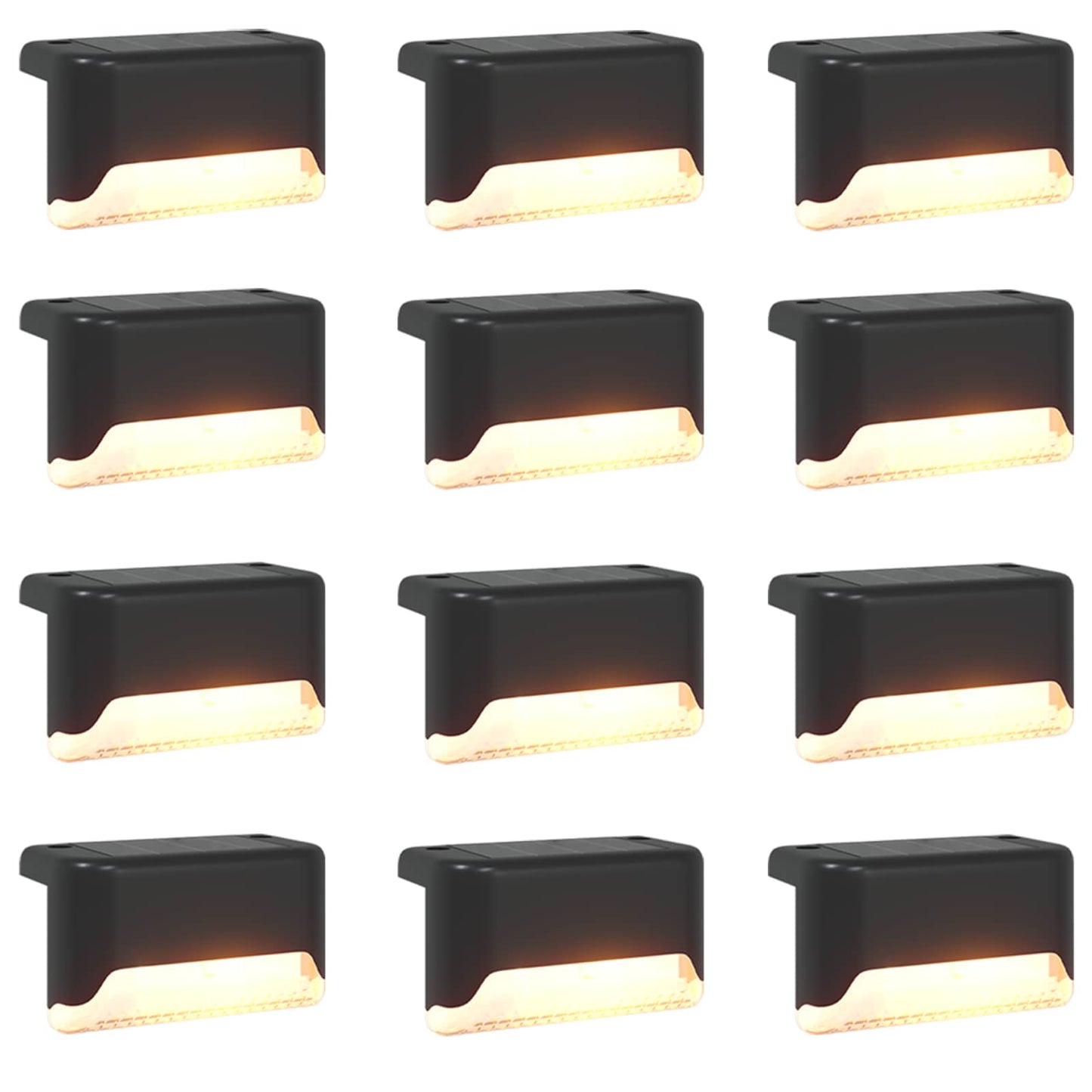 Utendørs sollys med bakkefeste 12 pcs Varmhvit 4,5 cm ABS og PS