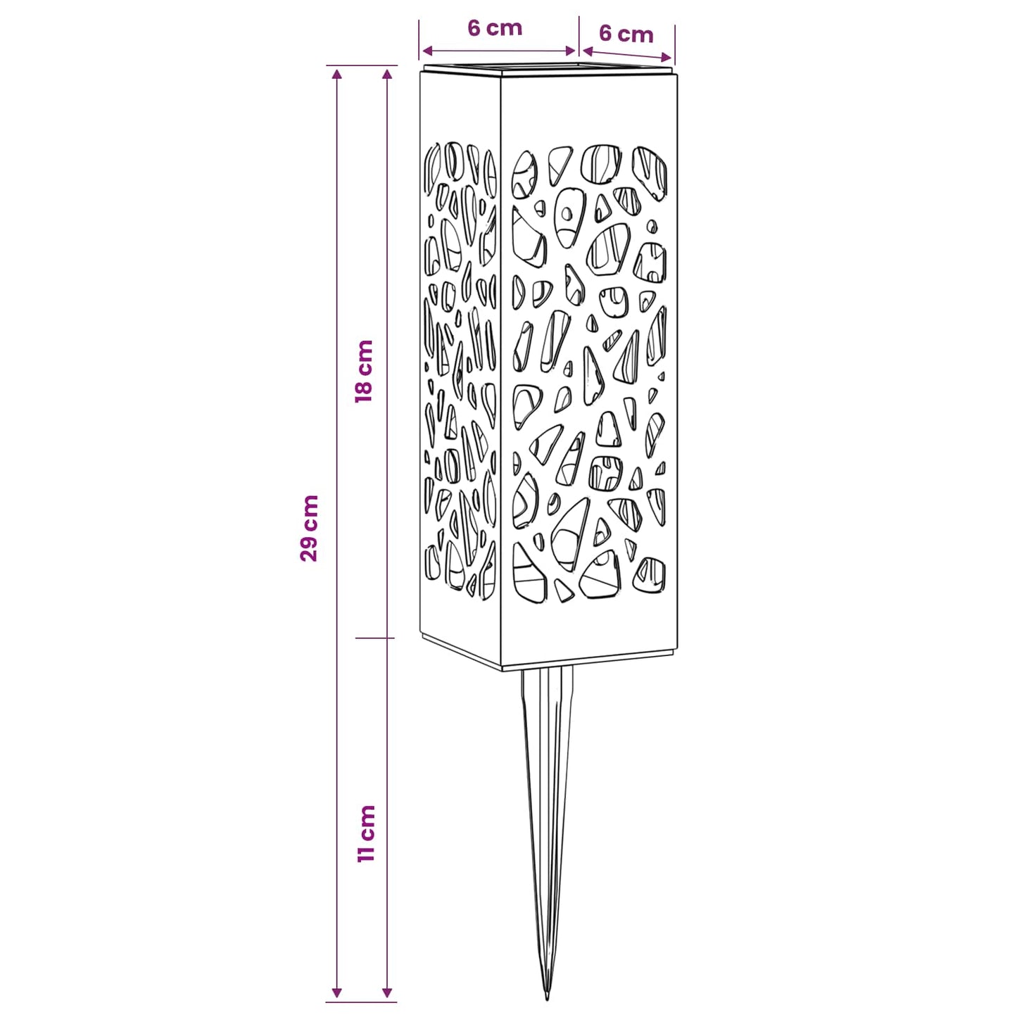 Utendørs sollys med bakkefeste 8 pcs Varmhvit 29 cm PP