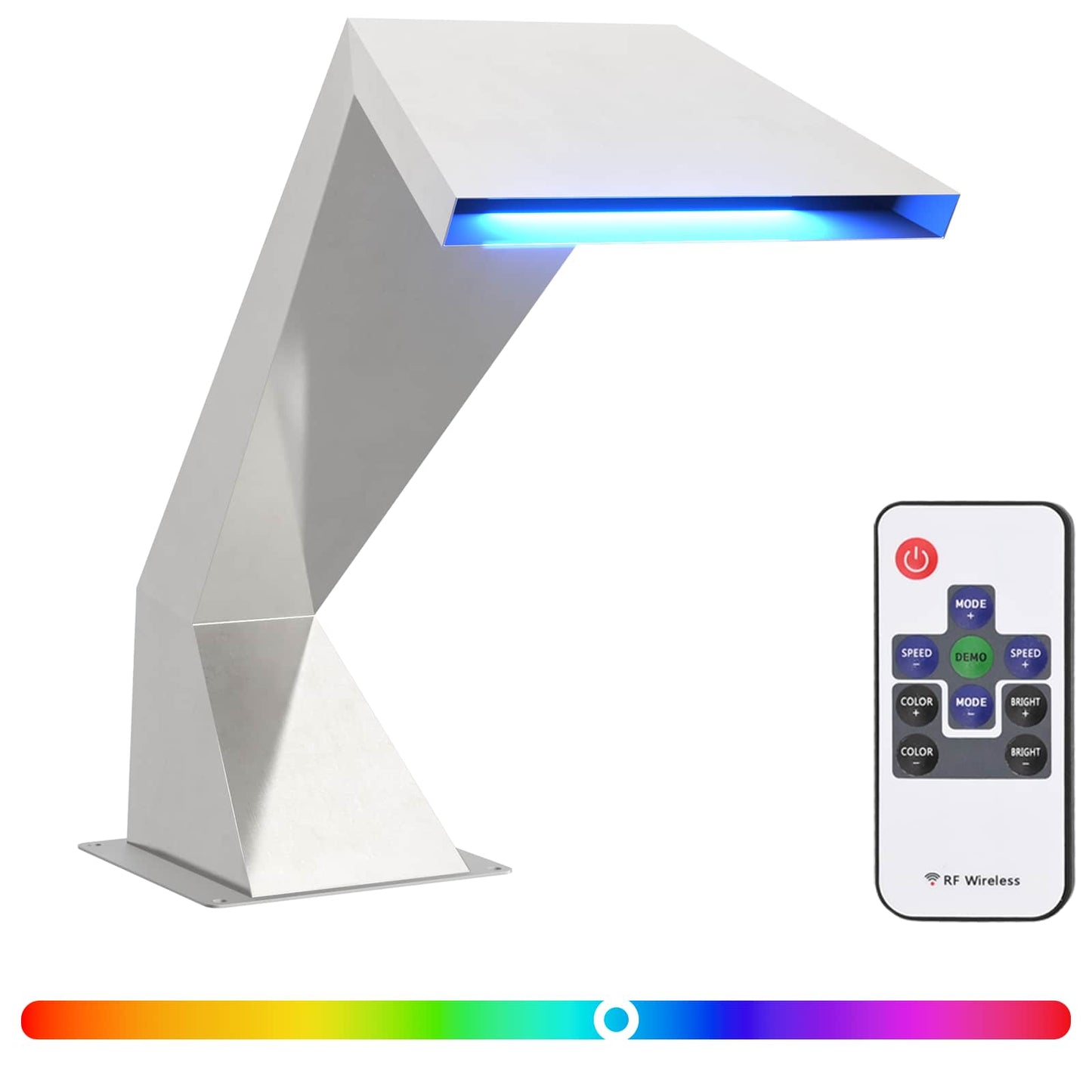 Vannfall til svømmebasseng med RGB LED-lamper Rustfritt stål