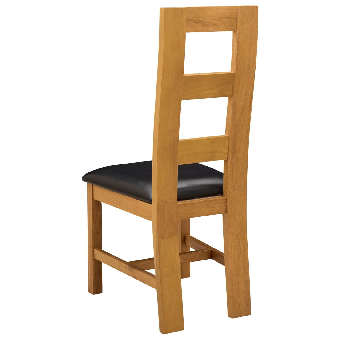 Spisestuestol 2 pcs Massivt Eiketre Svart 45 x 51 x 105 cm