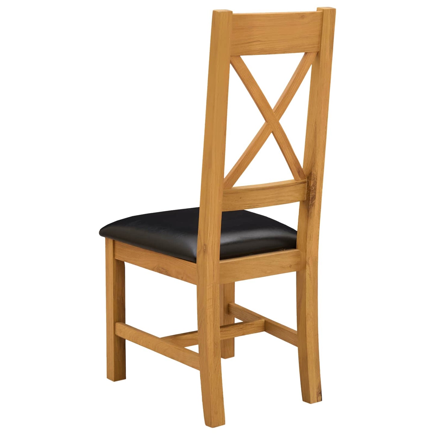 Spisestuestol 2 pcs Massivt Eiketre Svart 45 x 54 x 105 cm