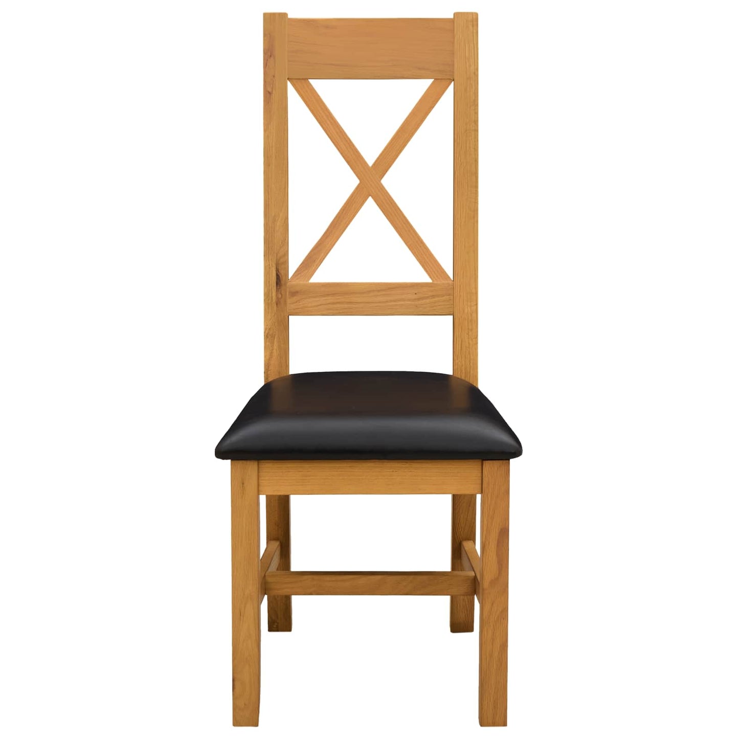 Spisestuestol 2 pcs Massivt Eiketre Svart 45 x 54 x 105 cm