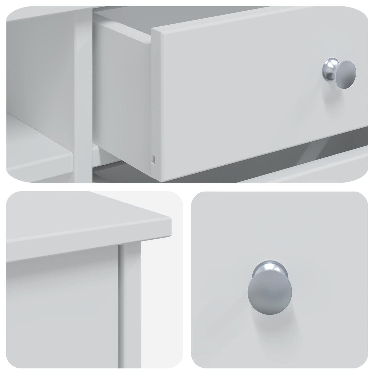 Sminkebordsett FAUSKE 2 stk. Hvit 76 x 50 x 103,5 cm