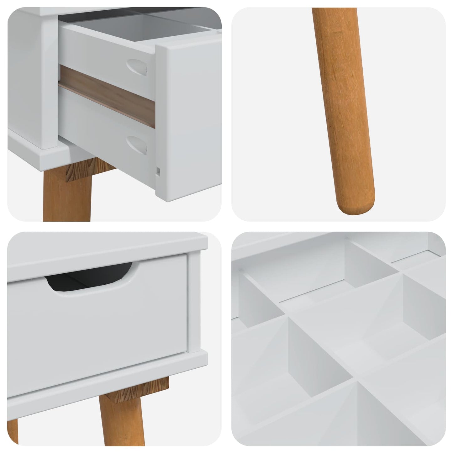 Sminkebordsett FAUSKE 2 pcs Hvit 100 x 50 x 103,5 cm