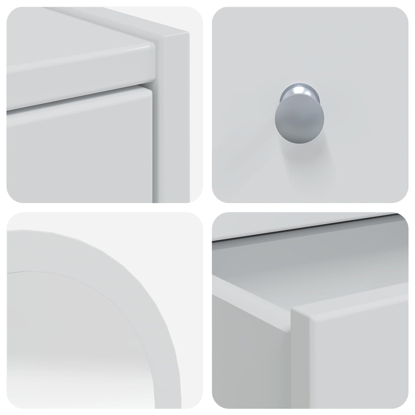 Sminkebordsett FAUSKE 3 pcs Hvit 76 x 50 x 143 cm