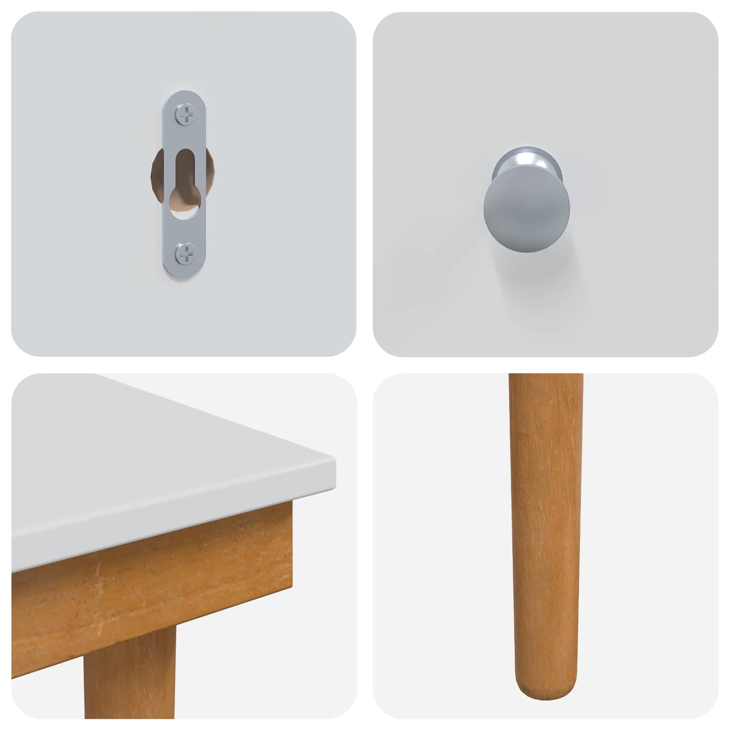 Sminkebordsett FAUSKE 4 pcs Hvit 76 x 50 x 143 cm