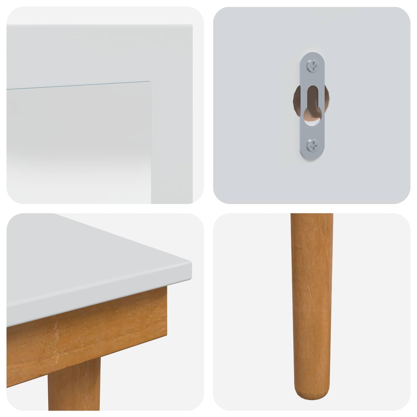 Sminkebordsett FAUSKE 4 pcs Hvit 76 x 50 x 143 cm