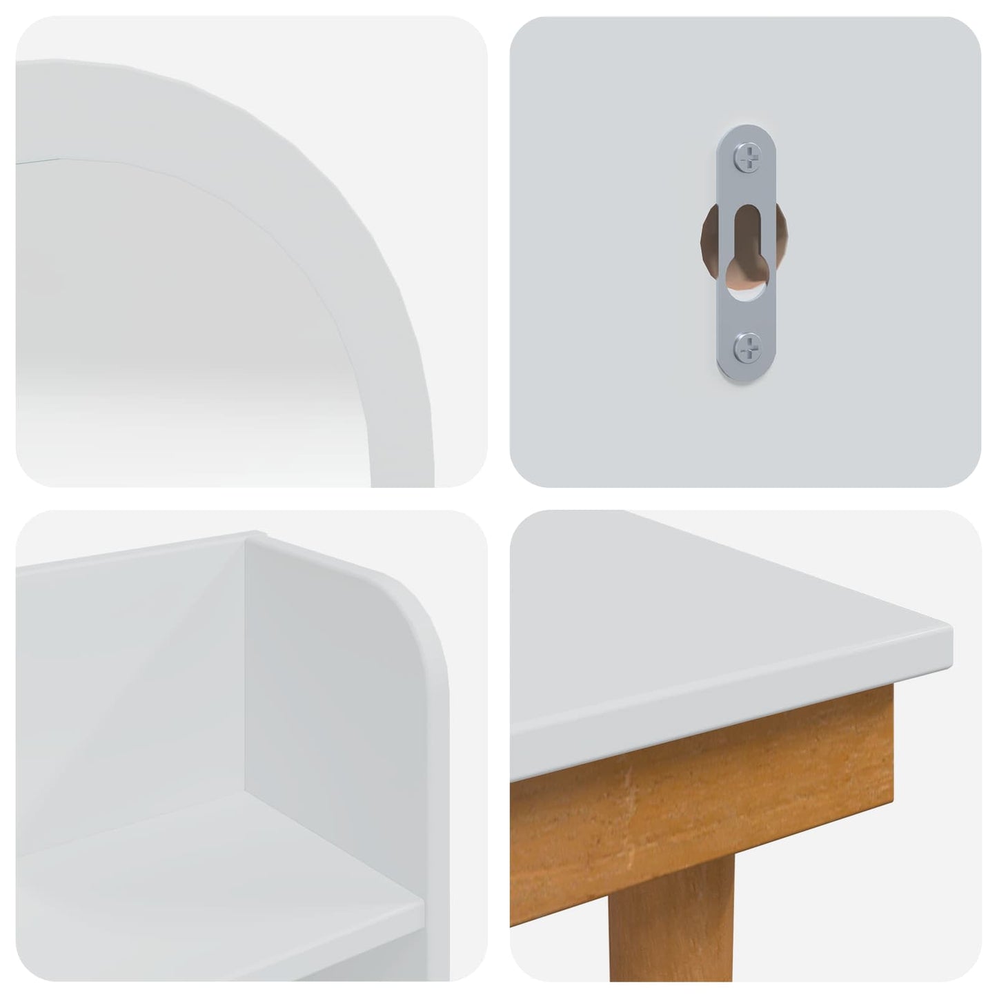 Sminkebordsett FAUSKE 4 pcs Hvit 76 x 50 x 143 cm