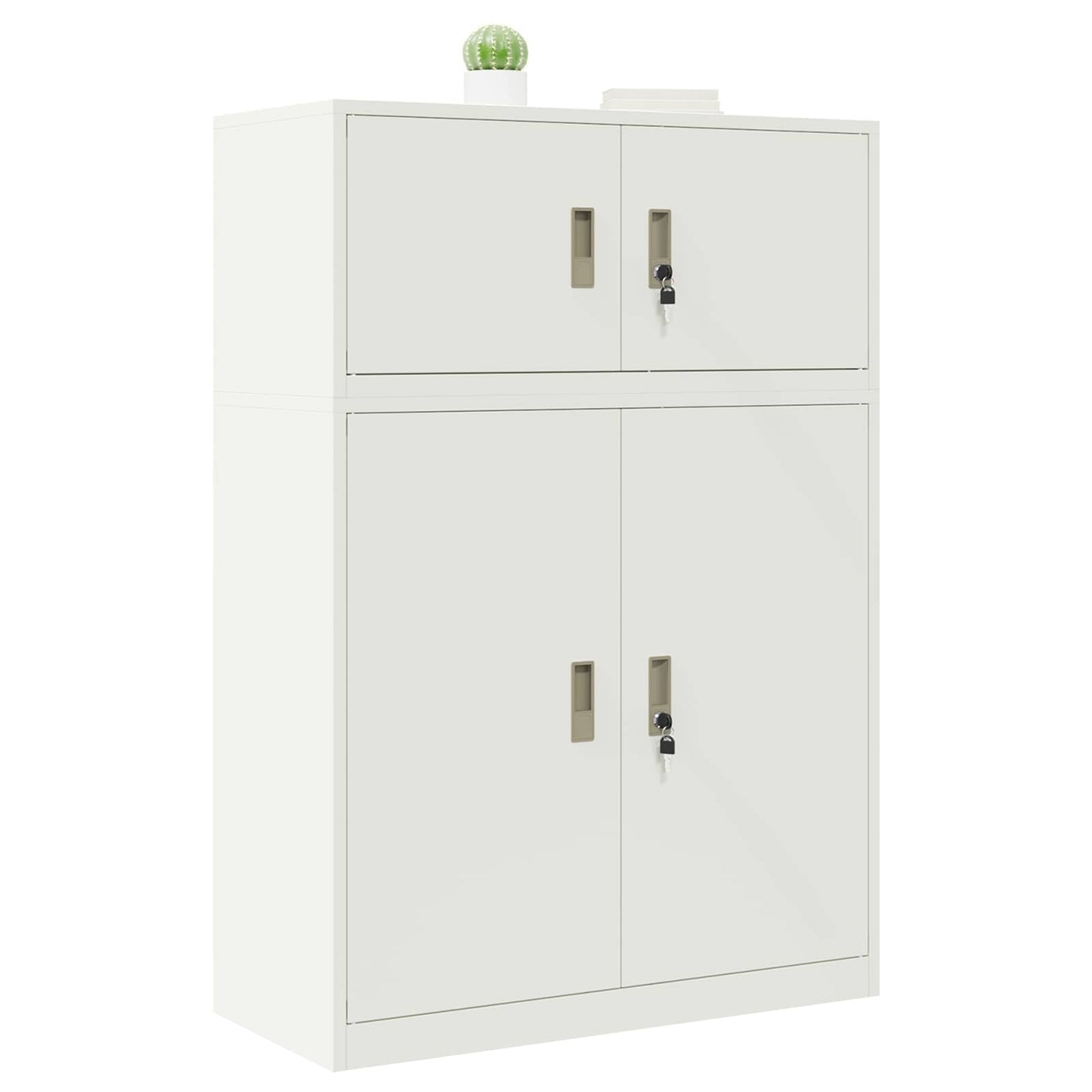 Oppbevaringsskap 2 stk. Hvit 90 x 40 x 130 cm Stål Låsbar
