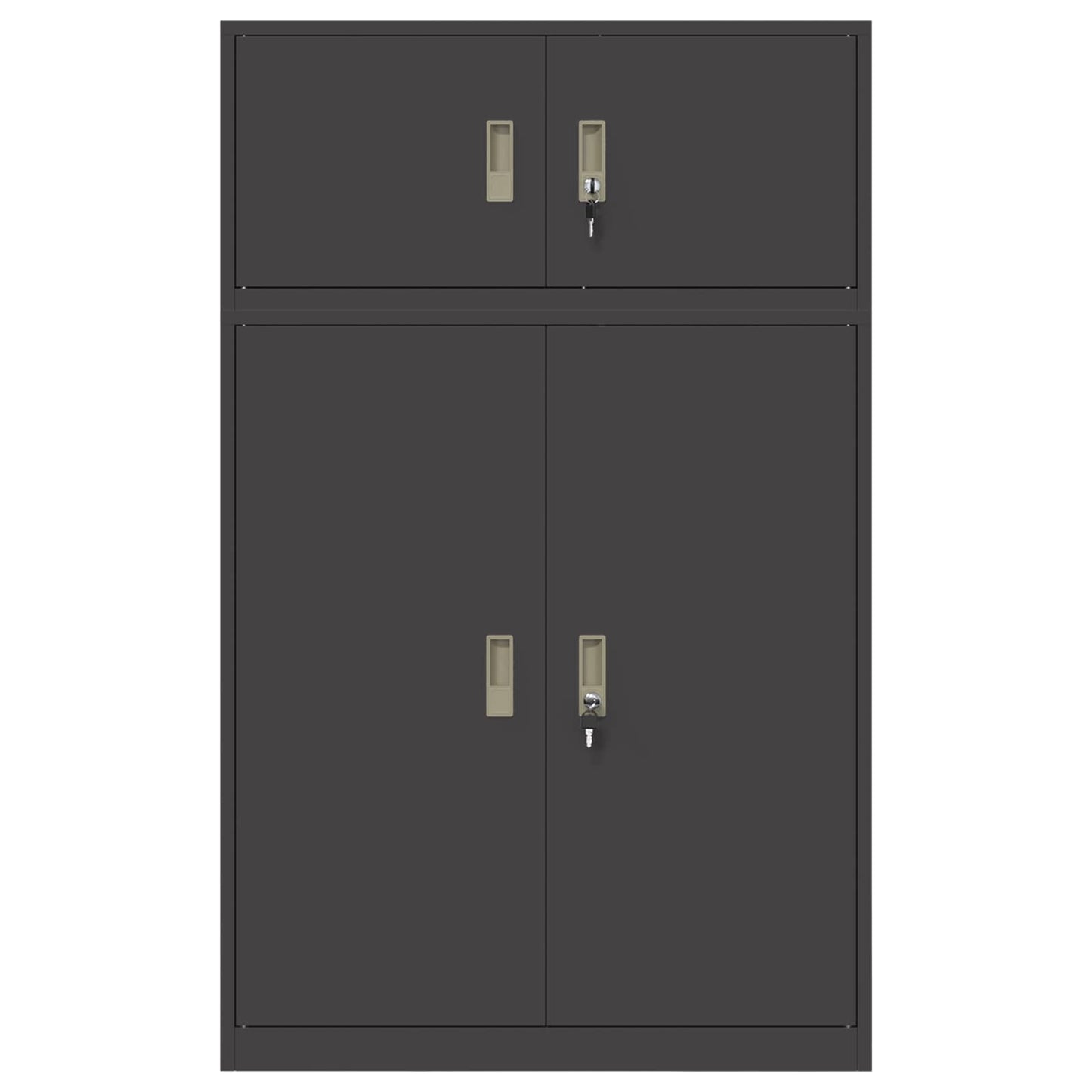 Oppbevaringsskap 2 stk. Svart 90 x 40 x 145 cm Stål Låsbar