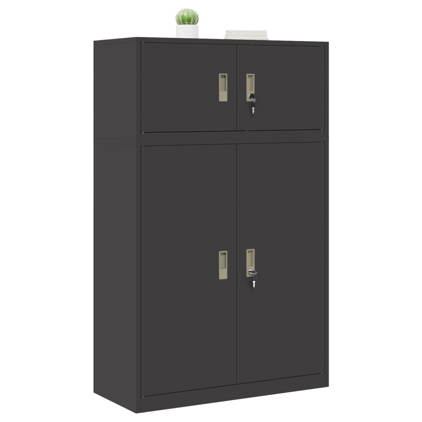 Oppbevaringsskap 2 stk. Svart 90 x 40 x 145 cm Stål Låsbar
