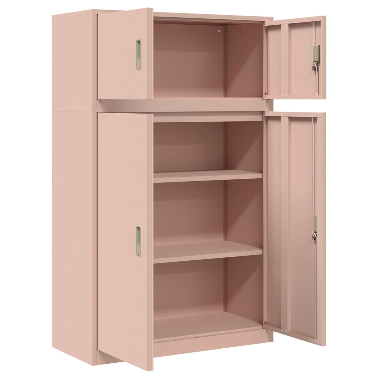 Oppbevaringsskap 2 stk. Rosa 90 x 40 x 145 cm Stål Låsbar